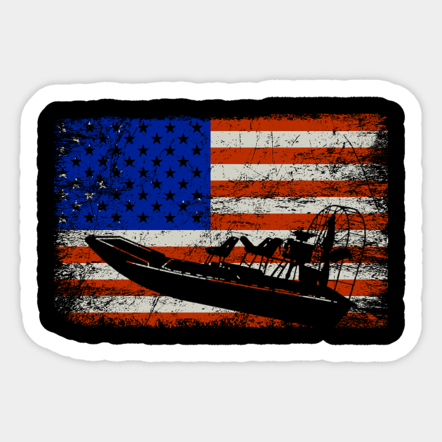 Airboat Shirt For Men Women Airboat US Flag Patriotic Hydroplane Funny